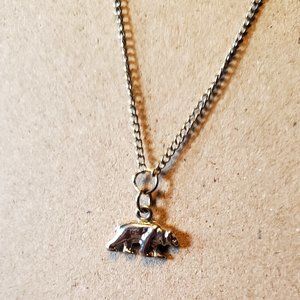 24" Silver Tone Bear Pendant Necklace Tony Alexander Jewelry Artisan Fashion
